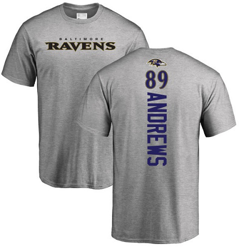 Men Baltimore Ravens Ash Mark Andrews Backer NFL Football #89 T Shirt->nfl t-shirts->Sports Accessory